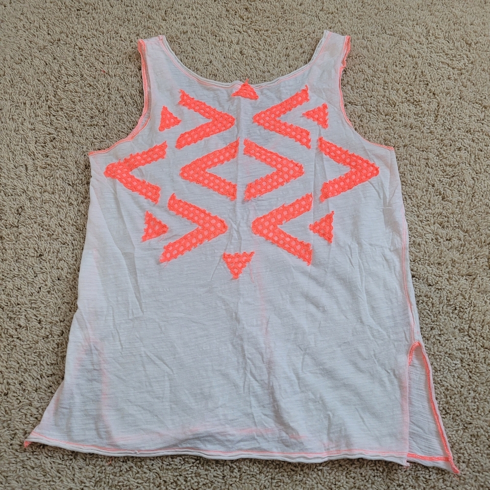 We The Free Hot Pink Neon Aztec Bohemian Lightweight Tank Top S